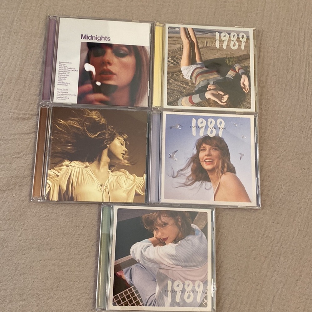 Taylor Swift Album Set 5 with Gold and Cream Tones